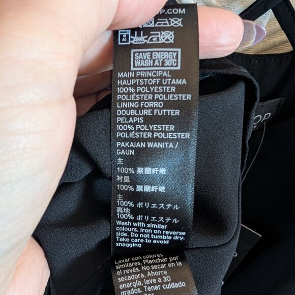 Topshop Black Criss-Cross Back Mini Slip Dress  Size 2 Strappy NWT Cocktail - Picture 8 of 11